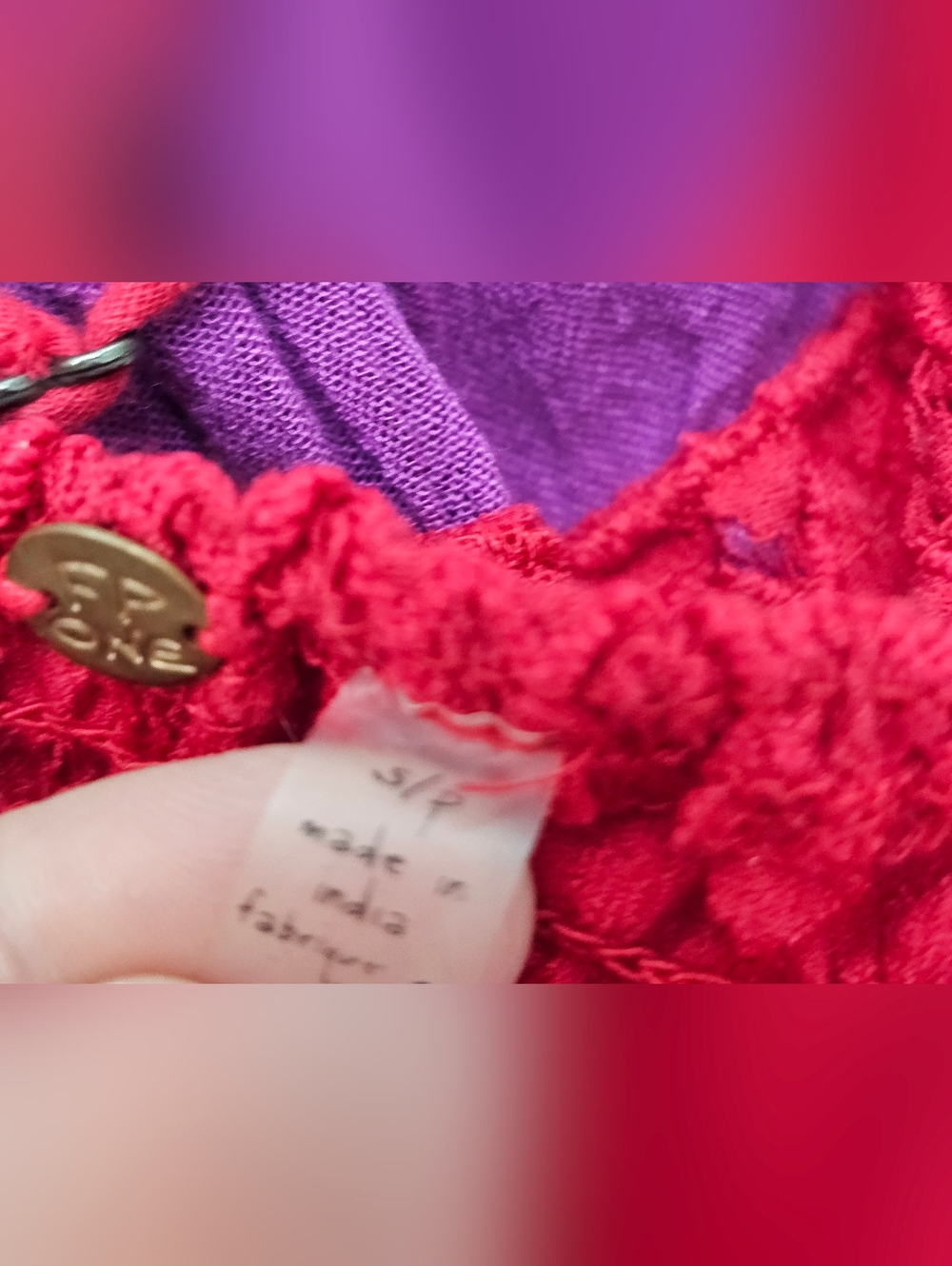 Nwot Free People One FP Adella dress in Red And Purple - Picture 14 of 15